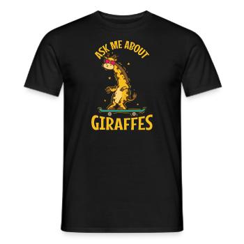 Ask me about Giraffes Zoo Safari - Men's T-Shirt - black - Front - AI Model Male 178 light (178cm)