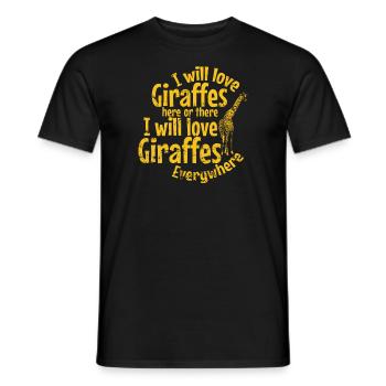J’adorerai les girafes ici ou là Safari - T-shirt homme - noir - Devant - AI Model Male 178 light (178cm)