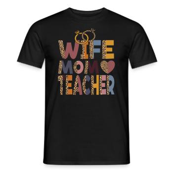 Mom Wife Teacher Mothers Day Best Mom Ever Loving - Men's T-Shirt - black - Front - AI Model Male 178 light (178cm)