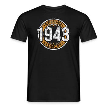 Awesome Since 1943 Retro Vintage Birthday - Men's T-Shirt - black - Front - AI Model Male 178 light (178cm)