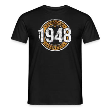 Awesome Since 1948 Retro Vintage Birthday - Men's T-Shirt - black - Front - AI Model Male 178 light (178cm)