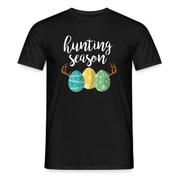 Hunting Season - Cute Bunny Funny Eastereaster hol - Men's T-Shirt - black - Front - AI Model Male 178 light (178cm)