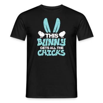 Ce lapin obtient tous les poussins mignons garçons de Pâques enfants t - T-shirt homme - noir - Devant - AI Model Male 178 light (178cm)