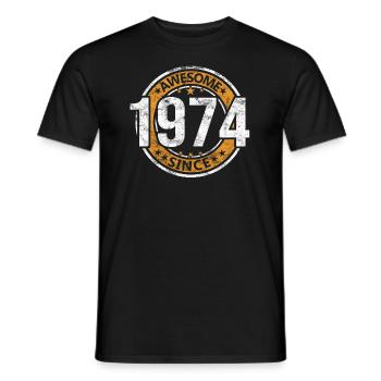 Génial depuis 1974 Retro Vintage Birthday - T-shirt homme - noir - Devant - AI Model Male 178 light (178cm)