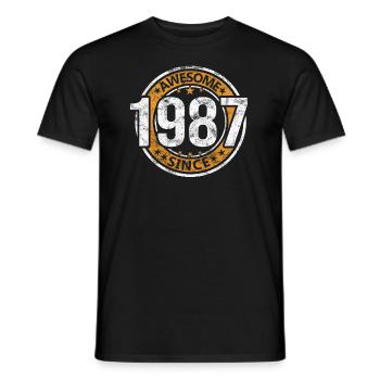 Awesome Since 1987 Retro Vintage Geburtstag - Männer T-Shirt - Schwarz - Vorne - AI Model Male 178 light (178cm)