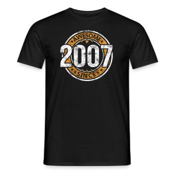 Génial depuis 2007 Retro Vintage Birthday - T-shirt homme - noir - Devant - AI Model Male 178 light (178cm)