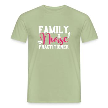 Familienkrankenschwester Praktiker FNP Familienpflege Stude - Männer T-Shirt - Sage - Vorne - AI Model Male 178 light (178cm)