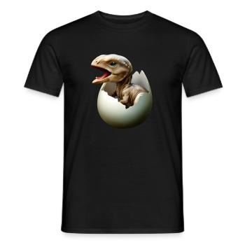 Un bébé dinosaure éclot de l’œuf - T-shirt homme - noir - Devant - AI Model Male 178 light (178cm)