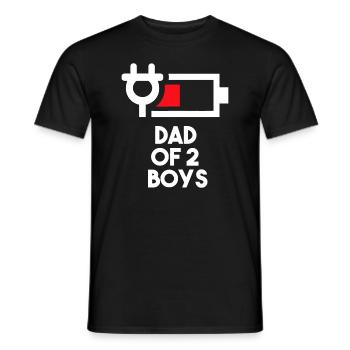 Männer Vater von 2 Jungen lustiges Geschenk Papa von zwei Söhnen Fa - Männer T-Shirt - Schwarz - Vorne - AI Model Male 178 light (178cm)