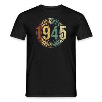 Génial depuis 1945 Retro Vintage Birthday - T-shirt homme - noir - Devant - AI Model Male 178 light (178cm)