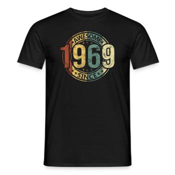 Génial depuis 1969 Retro Vintage Birthday - T-shirt homme - noir - Devant - AI Model Male 178 light (178cm)