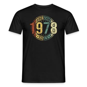 Génial depuis 1978 Retro Vintage Birthday - T-shirt homme - noir - Devant - AI Model Male 178 light (178cm)