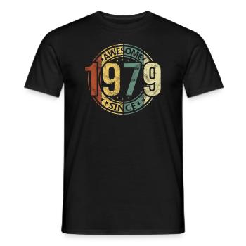 Awesome Since 1979 Retro Vintage Birthday - Men's T-Shirt - black - Front - AI Model Male 178 light (178cm)