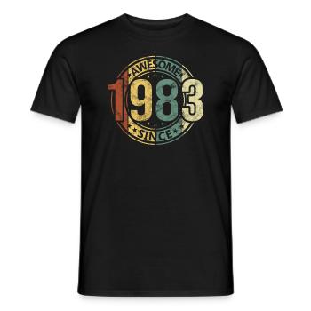 Awesome Since 1983 Retro Vintage Birthday - Men's T-Shirt - black - Front - AI Model Male 178 light (178cm)