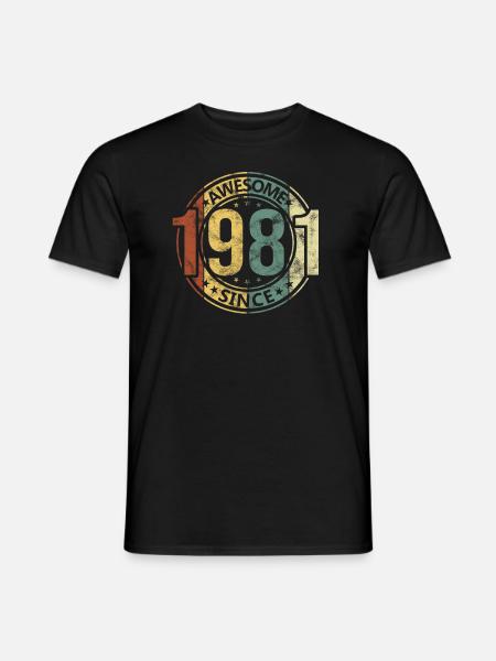 Awesome Since 1981 Retro Vintage Geburtstag - Männer T-Shirt - Schwarz