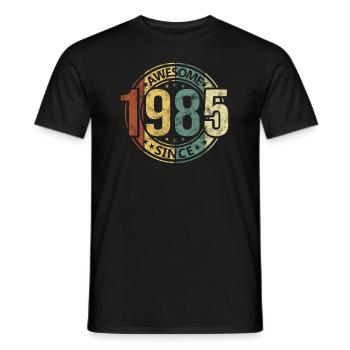 Génial depuis 1985 Retro Vintage Birthday - T-shirt homme - noir - Devant - AI Model Male 178 light (178cm)