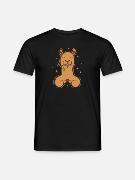 Camel eating dromedary desert animal - Men's T-Shirt - black