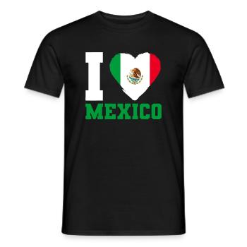 Drapeau mexicain J’aime le Mexique - T-shirt homme - noir - Devant - AI Model Male 178 light (178cm)