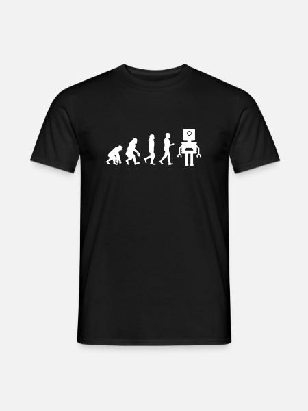 Funny Robotic Machine Learning AI Evolution Robot - Men's T-Shirt - black