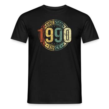 Awesome Since 1990 Retro Vintage Geburtstag - Männer T-Shirt - Schwarz - Vorne - AI Model Male 178 light (178cm)