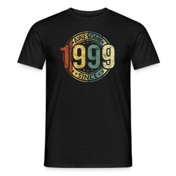 Génial depuis 1999 Retro Vintage Birthday - T-shirt homme - noir - Devant - AI Model Male 178 light (178cm)