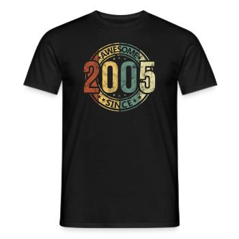 Awesome Since 2005 Retro Vintage Geburtstag - Männer T-Shirt - Schwarz - Vorne - AI Model Male 178 light (178cm)