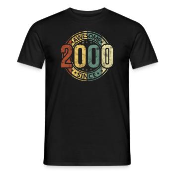 Awesome Since 2000 Retro Vintage Geburtstag - Männer T-Shirt - Schwarz - Vorne - AI Model Male 178 light (178cm)