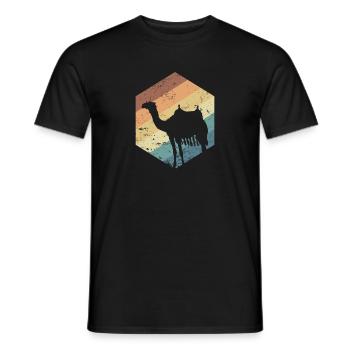 Kamel Dromedar Karawane Höcker Wüste - Männer T-Shirt - Schwarz - Vorne - AI Model Male 178 light (178cm)