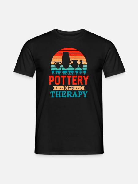 Retro Sunset Design Töpfer Geschenk für lustige Potte - Mænd T-shirt - sort