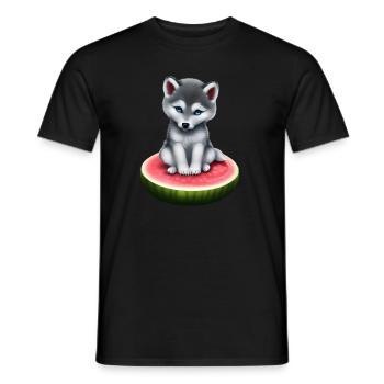 Watermelon Wolf - Men's T-Shirt - black - Front - AI Model Male 178 light (178cm)