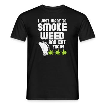 Fumer Weed Manger Tacos Drôle Cinco De Mayo Cannabis - T-shirt homme - noir - Devant - AI Model Male 178 light (178cm)