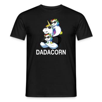 Dadacorn Unicorn Dad Father Of 2 Kids Father's Day - Men's T-Shirt - black - Front - AI Model Male 178 light (178cm)