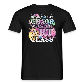 Art Teacher Funny Saying Art Course Art Class - Men's T-Shirt - black - Front - AI Model Male 178 light (178cm)