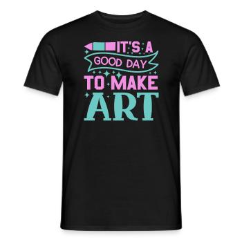 Professeur d’art Drôle de dicteur Cours d’art Cours d’art - T-shirt homme - noir - Devant - AI Model Male 178 light (178cm)