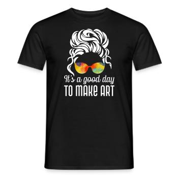 Professeur d’art Drôle de dicteur Cours d’art Cours d’art - T-shirt homme - noir - Devant - AI Model Male 178 light (178cm)