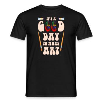 Professeur d’art Drôle de dicteur Cours d’art Cours d’art - T-shirt homme - noir - Devant - AI Model Male 178 light (178cm)