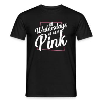 Le mercredi, nous portons du rose drôle d’humour sarcastique Q - T-shirt homme - noir - Devant - AI Model Male 178 light (178cm)