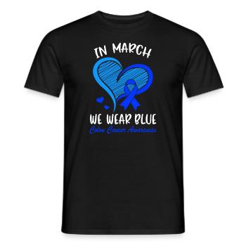 Im März tragen wir Blau für das Bewusstsein für Darmkrebs B - Männer T-Shirt - Schwarz - Vorne - AI Model Male 178 light (178cm)