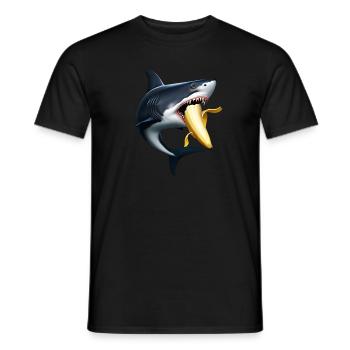 Le requin mange de la banane - T-shirt homme - noir - Devant - AI Model Male 178 light (178cm)