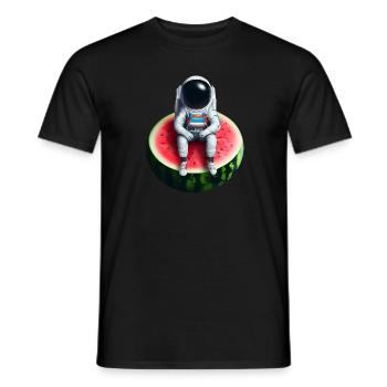 Astronaute sur pastèque - T-shirt homme - noir - Devant - AI Model Male 178 light (178cm)