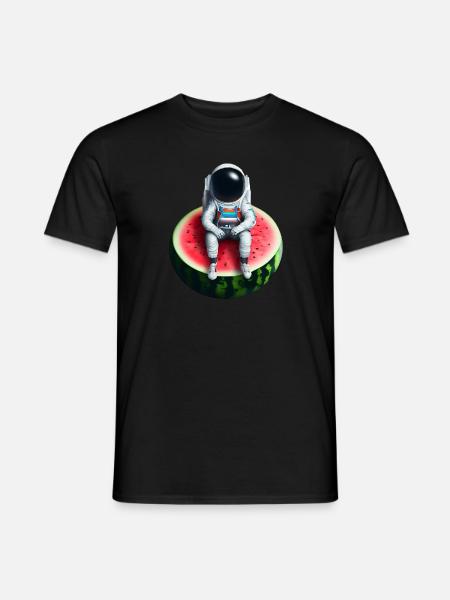 Astronaute sur pastèque - T-shirt homme - noir