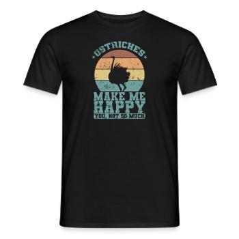 Les autruches me rendent heureux Tu n’es pas tellement Vogel - T-shirt homme - noir - Devant - AI Model Male 178 light (178cm)