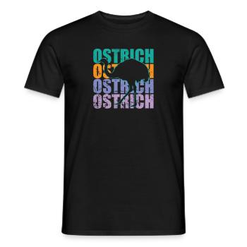 Ostrich Vogelstrauß Laufvogel Großvogel - Männer T-Shirt - Schwarz - Vorne - AI Model Male 178 light (178cm)
