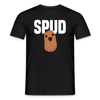 Spud Kawaii Potato - Funny Food Humor Vegan Tee - Men's T-Shirt - black - Front - AI Model Male 178 light (178cm)