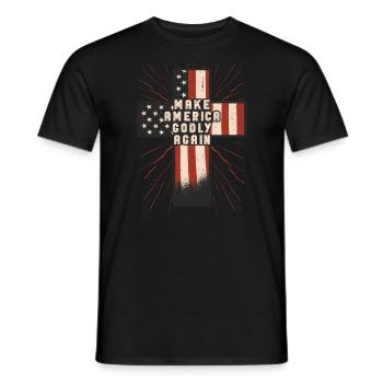 Rendre l’Amérique pieuse, aimer à nouveau la foi de Dieu - T-shirt homme - noir - Devant - AI Model Male 178 light (178cm)