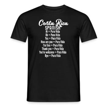 Costa Rica Espagnol Pura Vida Souvenir - T-shirt homme - noir - Devant - AI Model Male 178 light (178cm)