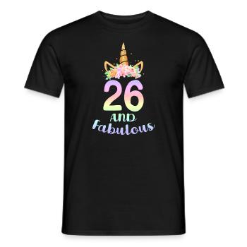 Geschenke zum 26. und fabelhaften 26. Geburtstag von 26 Jahren - Männer T-Shirt - Schwarz - Vorne - AI Model Male 178 light (178cm)
