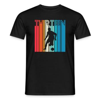 13 Years Soccer Gift 13th Birthday Football - Men's T-Shirt - black - Front - AI Model Male 178 light (178cm)