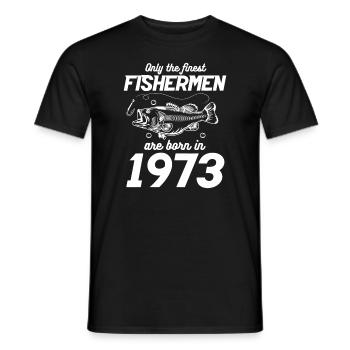 50e anniversaire pêche 50 ans pêcheur 1973 - T-shirt homme - noir - Devant - AI Model Male 178 light (178cm)