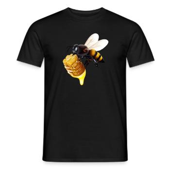 Biene mit Honigwabe - Männer T-Shirt - Schwarz - Vorne - AI Model Male 178 light (178cm)
